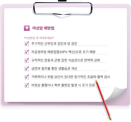 여성암 예방법